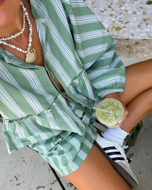 Tera - To-delt Stribet Sommeroutfit